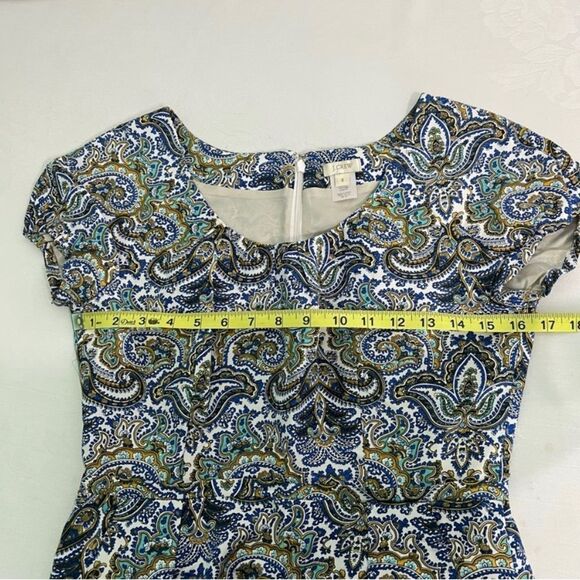 J Crew Dolores Cotton / silk Multi-Colored Peacock‎ Paisley mini Dress - Picture 9 of 13